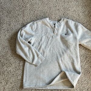 Thick Fleece-Lined waffle knit Henley, Size M